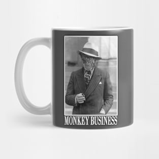 Monkey Business White Text Mug